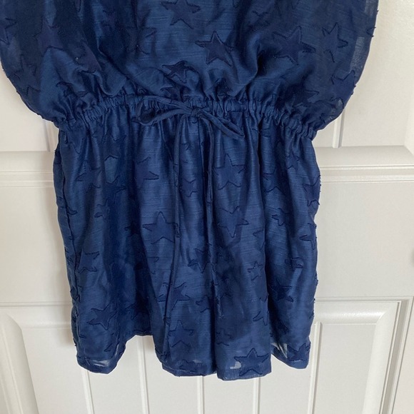 Three Eighty Two Womens Navy Star Romper Size M Nautical Americana Summer July 4 - Picture 5 of 13